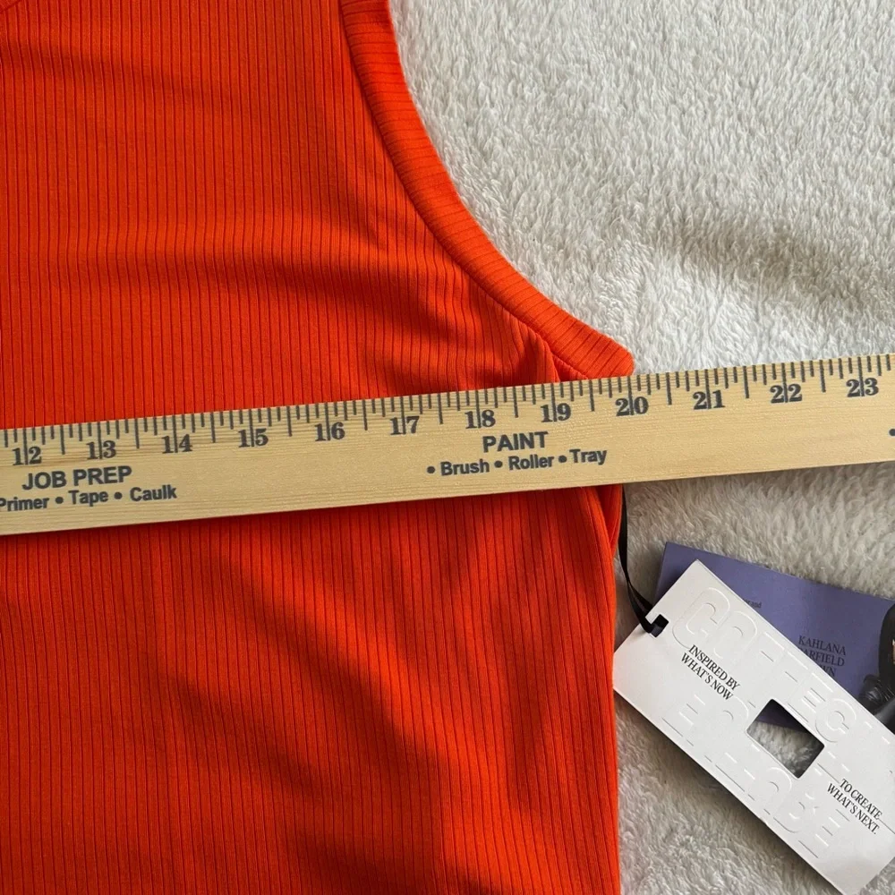 NWT Future Collective Red Orange Midi Dress Open Back Cutout XL 1X Casual - Picture 6 of 10
